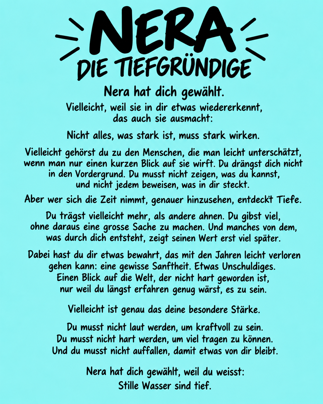 Neras Botschaft für dich