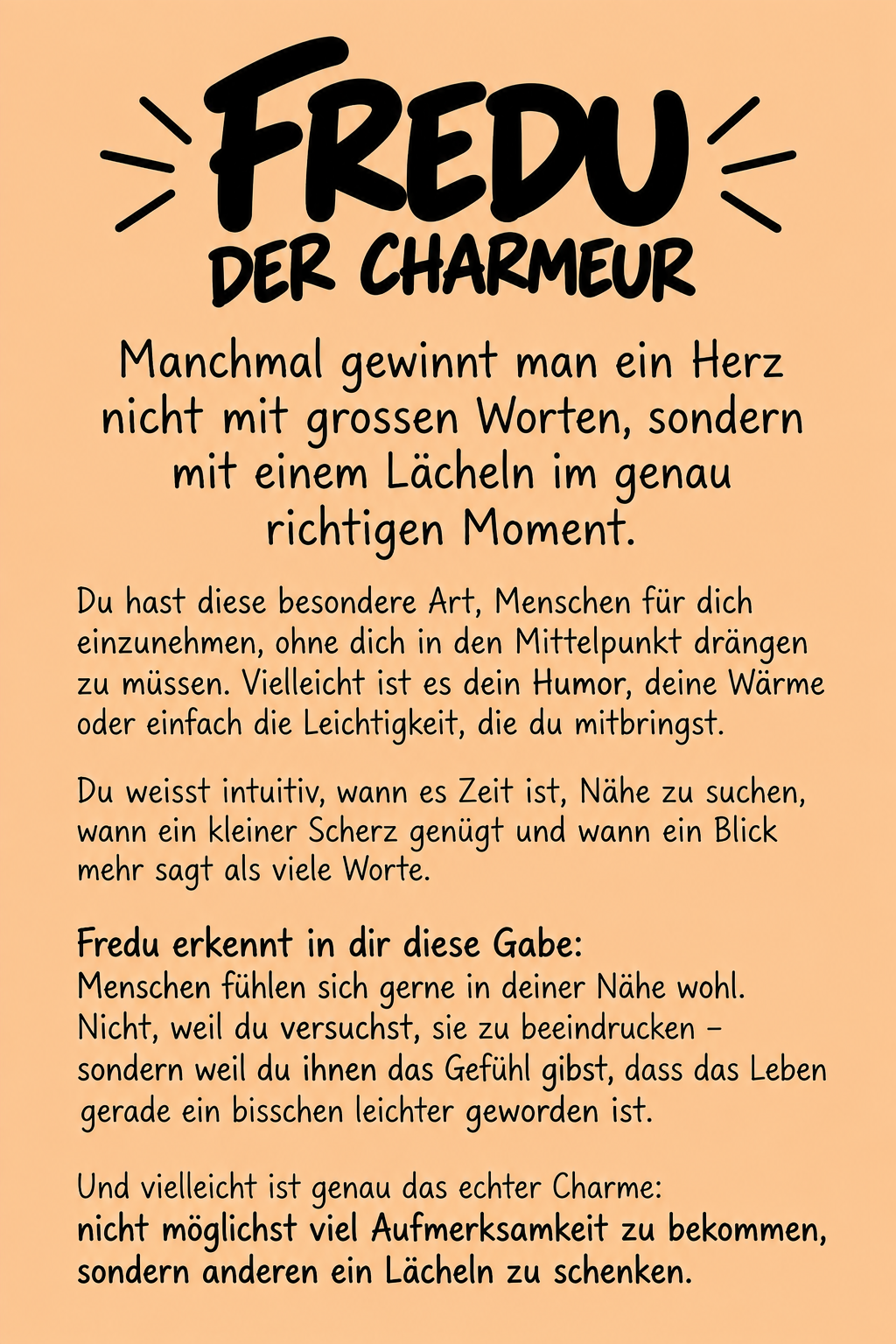 Fredus Botschaft für dich