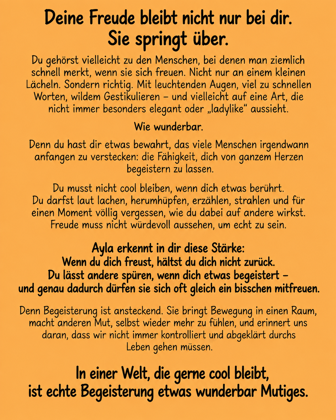 Aylas Botschaft für dich