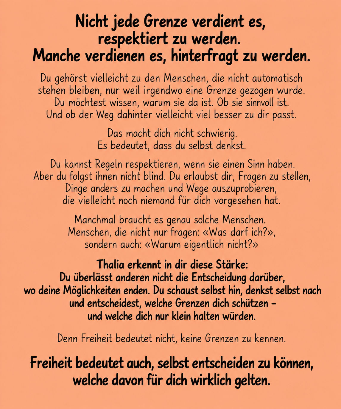 Thalias Botschaft für dich