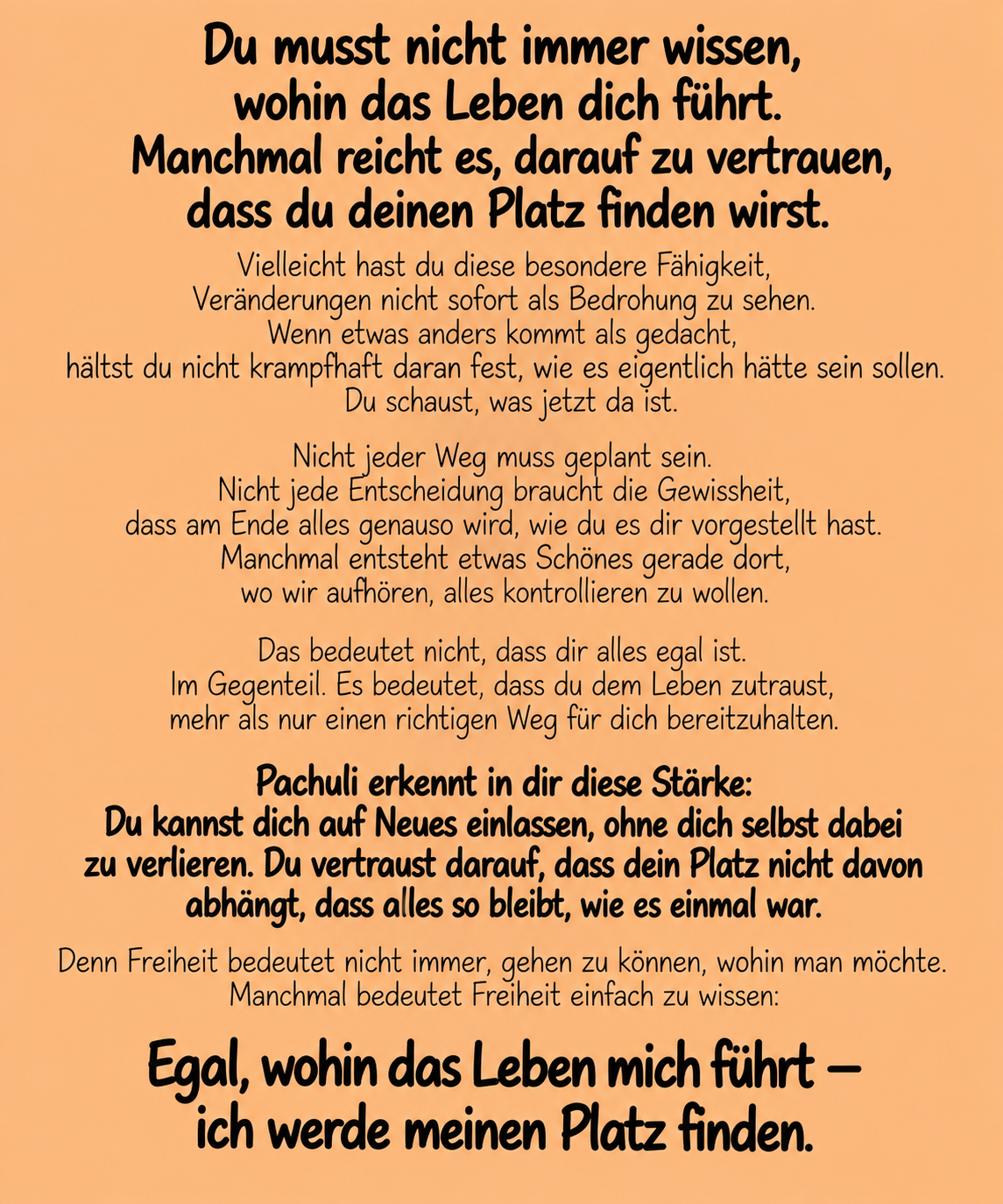 Patchoulis Botschaft für dich