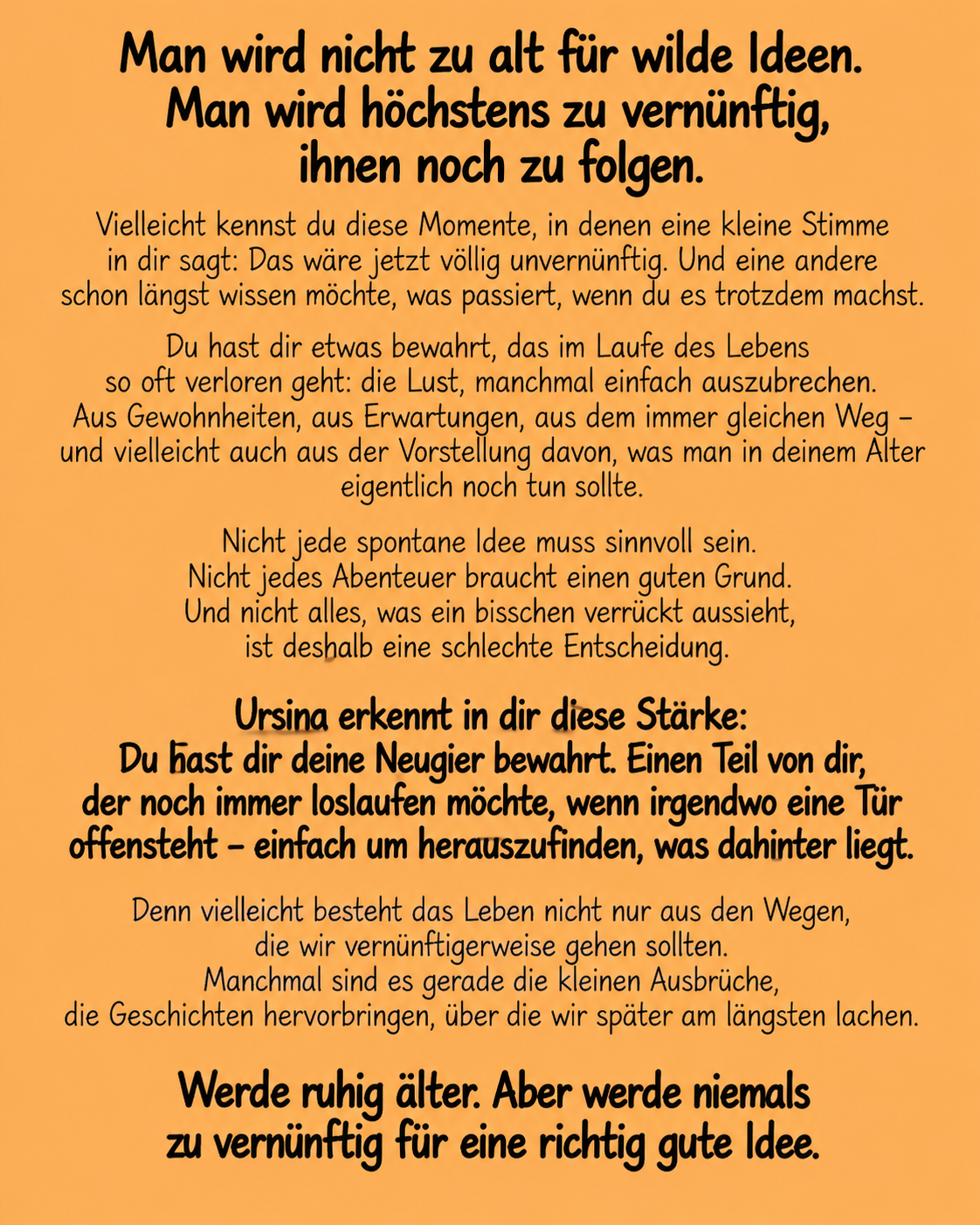 Ursinas Botschaft für dich