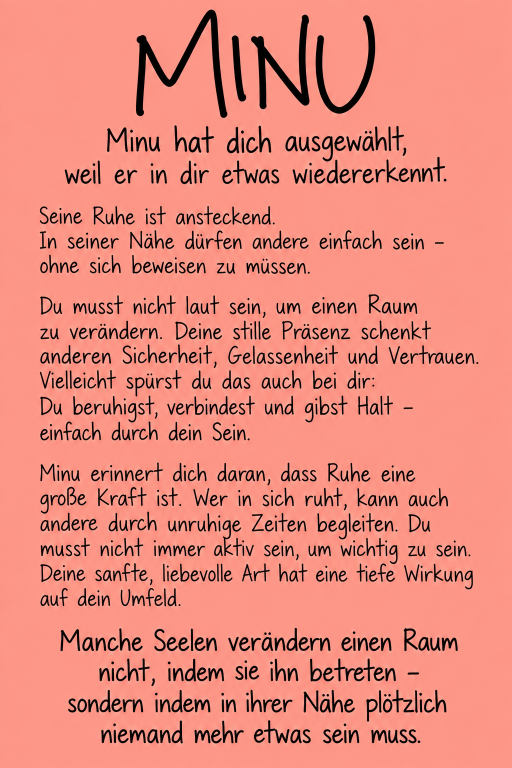 Minus Botschaft für dich