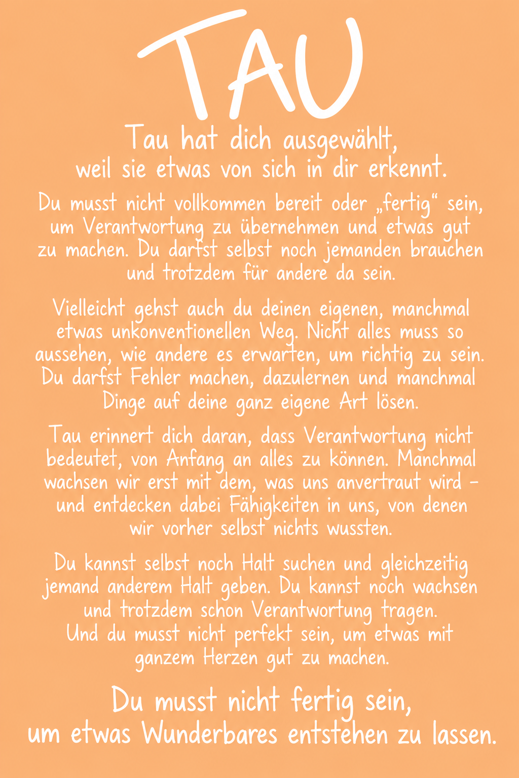 Taus Botschaft für dich